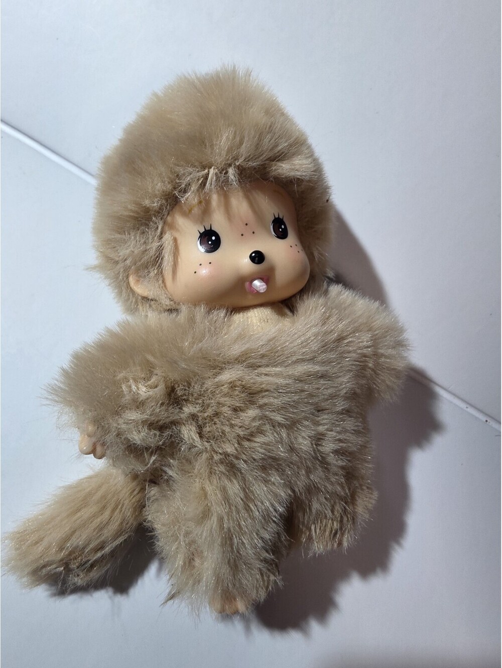 Vintage 1980  Tiemi Monchhichi Girl Monkey Plush Doll 6"